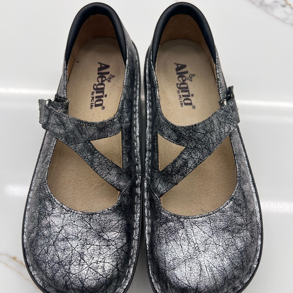 Alegria Metallic Crisscross Flats